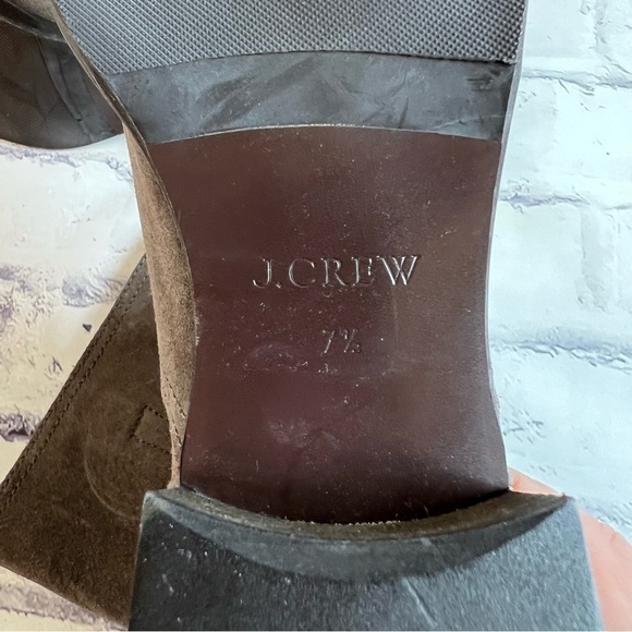 J. Crew Ryder grey suede mid calf pull on buckle boot size 7.5 - Picture 10 of 13